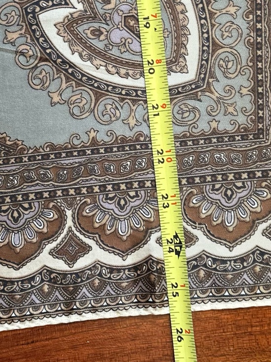 Vintage Brown Square Paisley Scarf - Picture 5 of 6